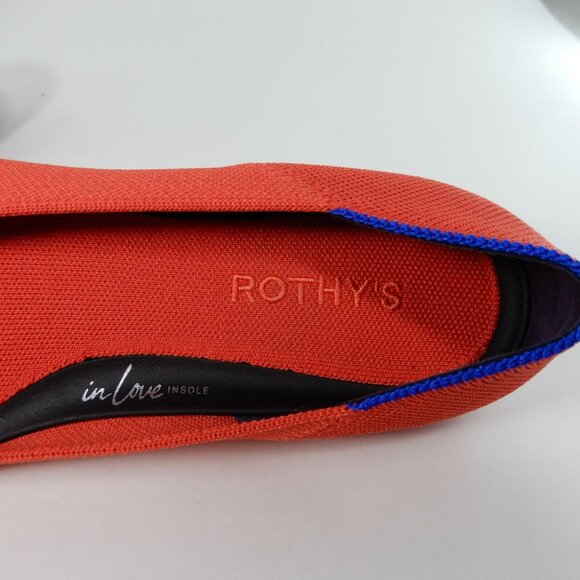 Rothy's The Ballet Flats Bow Size 10 Round Toe Glamour Red Knit Slip On NEW - Picture 11 of 14